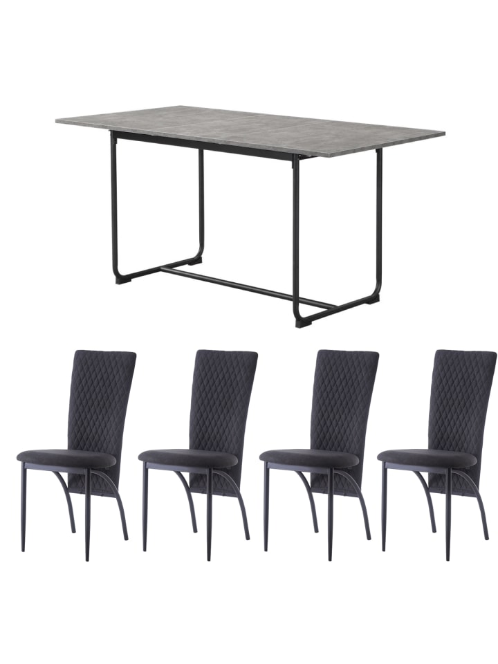 B&D Home 5-tlg. Set: Essgruppe Silas in Betonoptik günstig kaufen onesize