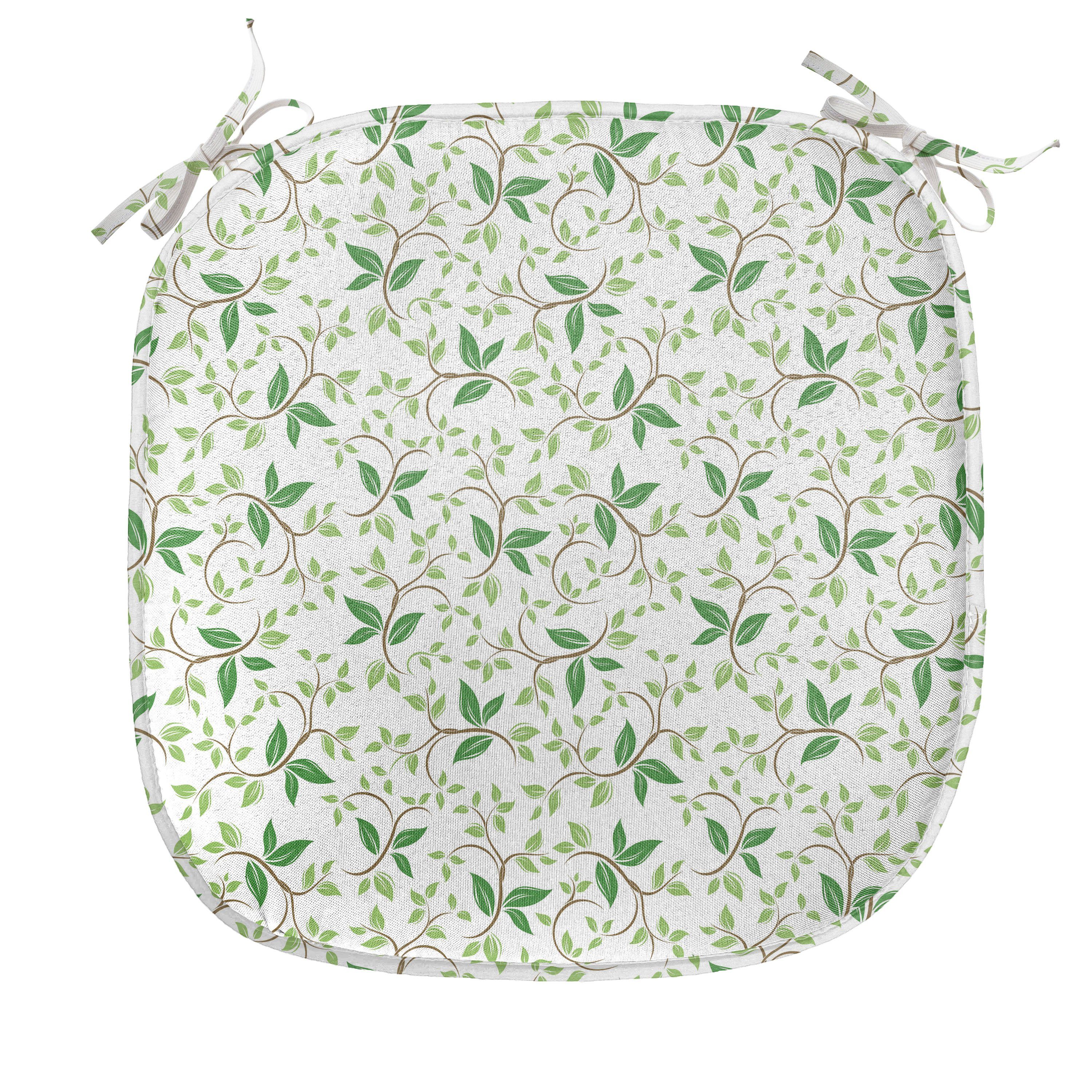 Abakuhaus Stuhlkissen Dekoratives wasserfestes Kissen mit Riemen für Küchensitze, Natur Ivy Green Leaves