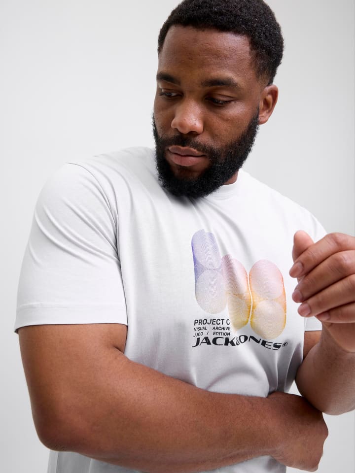 JACK & JONES PLUS T-shirt in Gray Dawn günstig kaufen