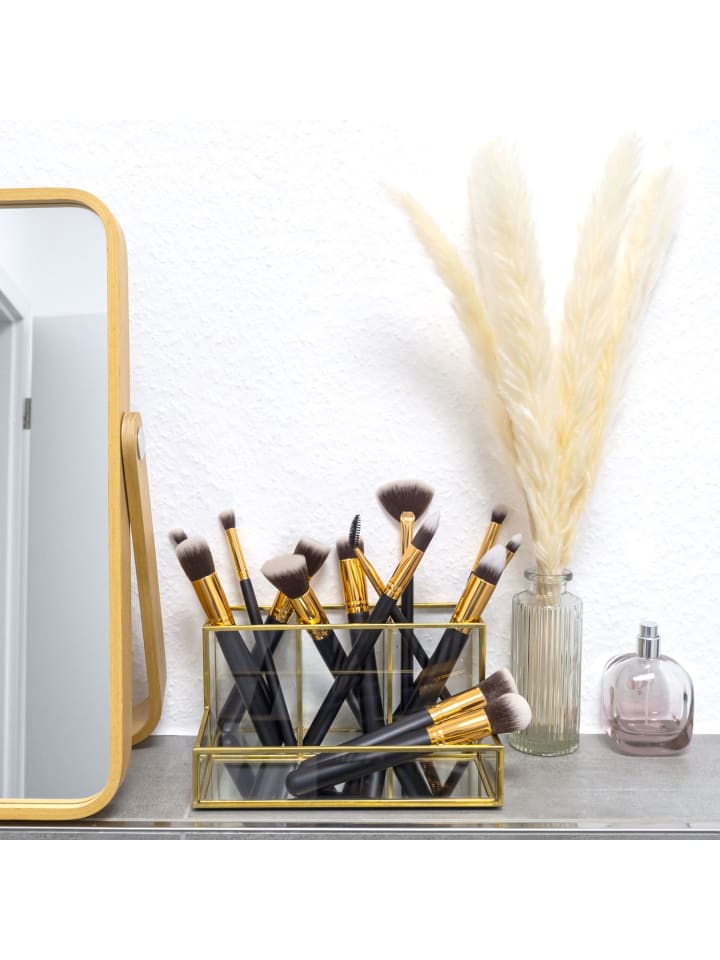 Intirilife Make Up Pinsel Set 16-tlg synthetisches Pinselhaar Schminkpinsel in Schwarz günstig kaufen onesize