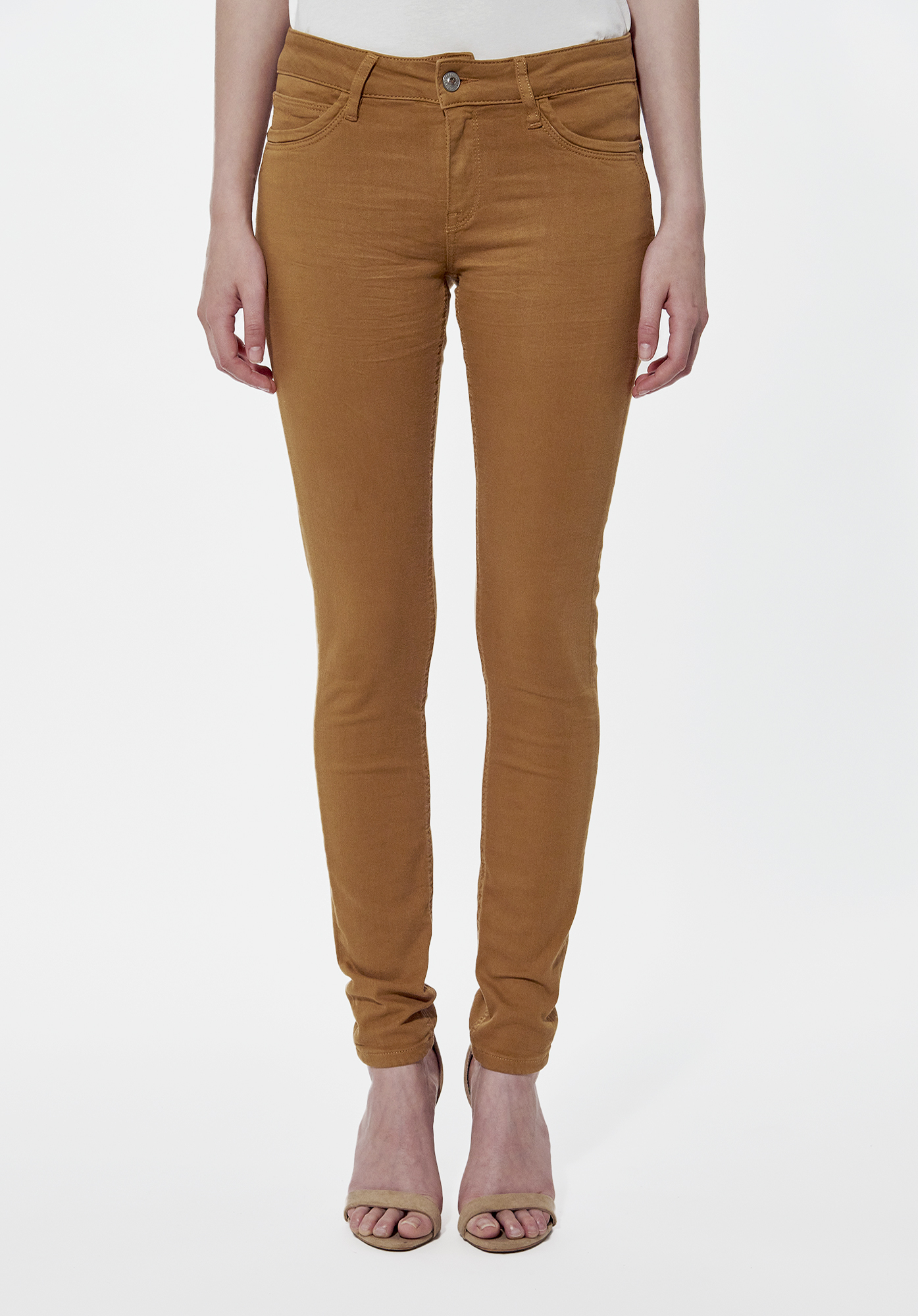 LEYLA  Jean slim marron Femme, effet push up