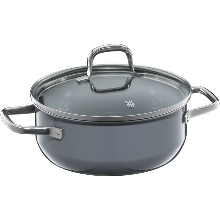 WMF Fusiontec Essential Bratentopf mit Deckel, 20cm Calm Grey