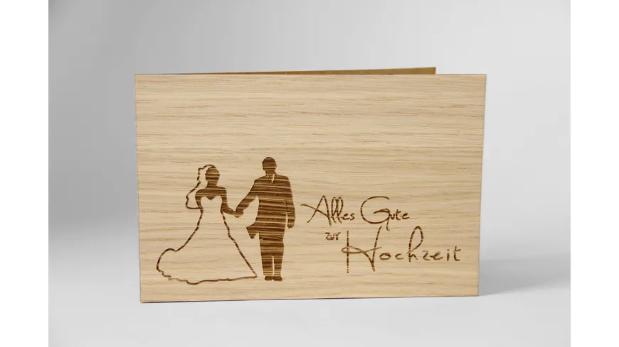 Original Holzgrußkarte - Alles Gute zur Hochzeit