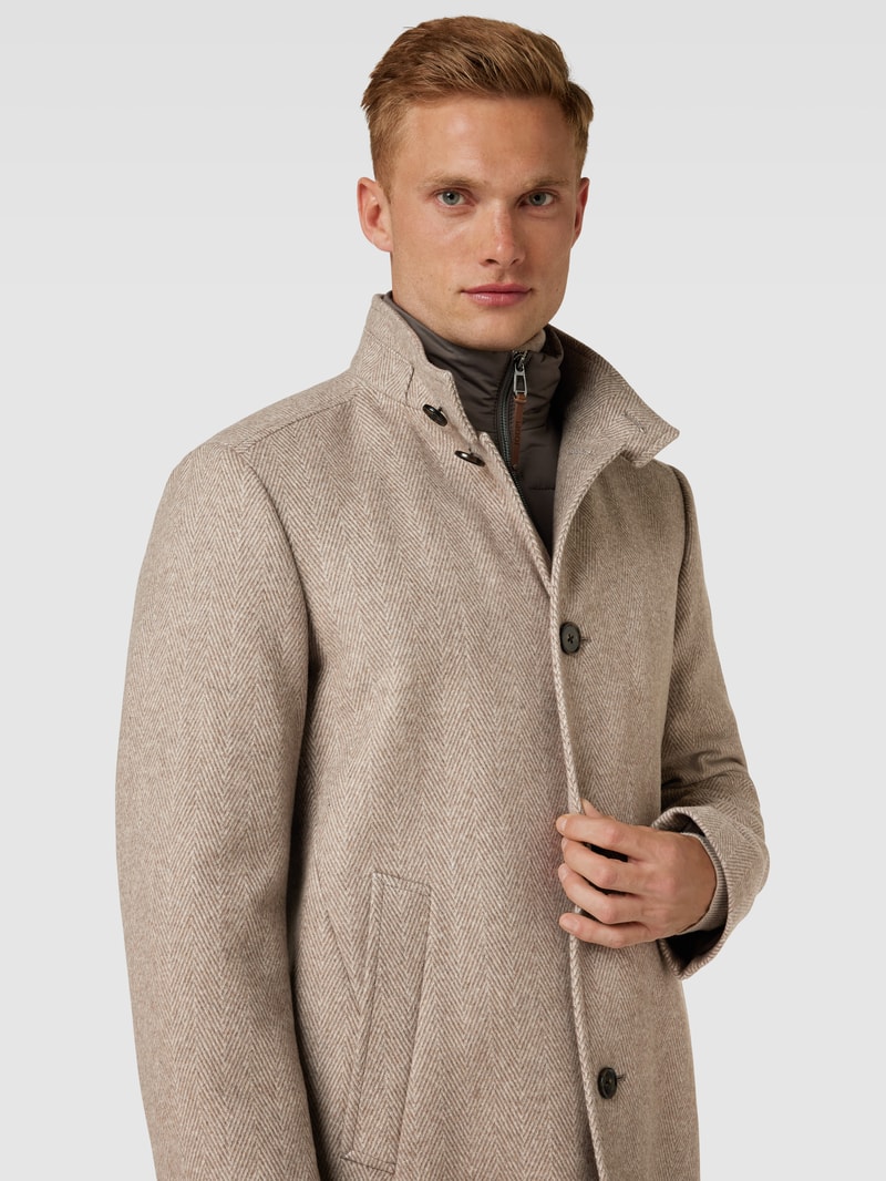 Kurzmantel mit Stehkragen Modell 'Maico' in camel meliert