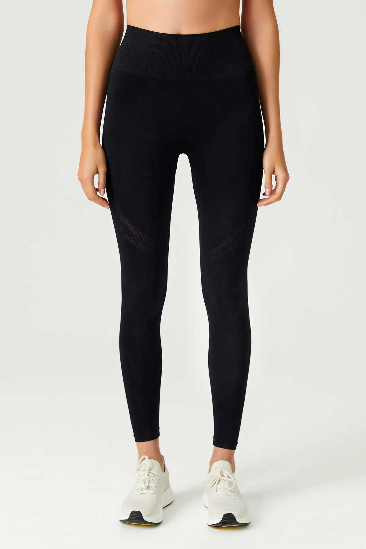 LOS OJOS  x Melodi Schwarze nahtlose Sportstrumpfhose mit hoher Taille Adorn