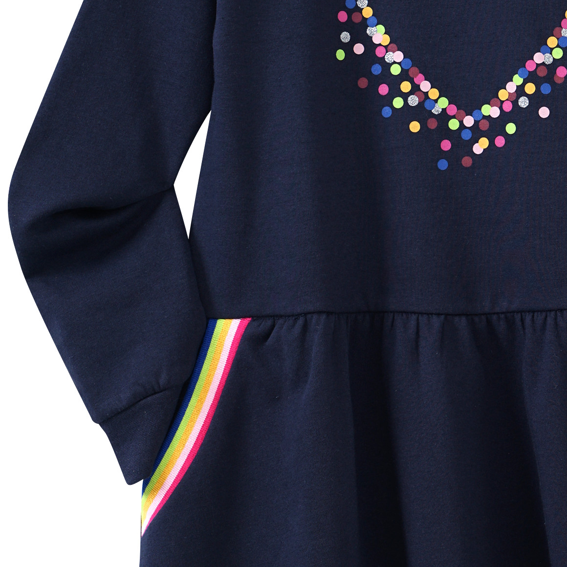 Mädchen Sweatkleid mit bunten Akzenten