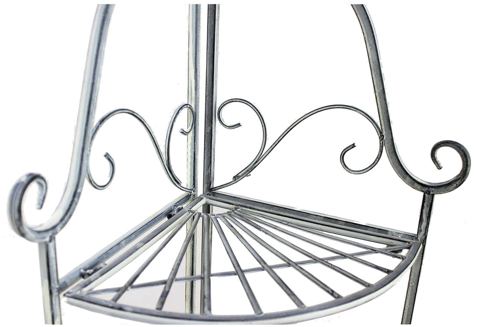 DanDiBo Eckregal Eckregal Romance 20113 Regal aus Metall 125 cm Badregal Antik Grau Küchenregal