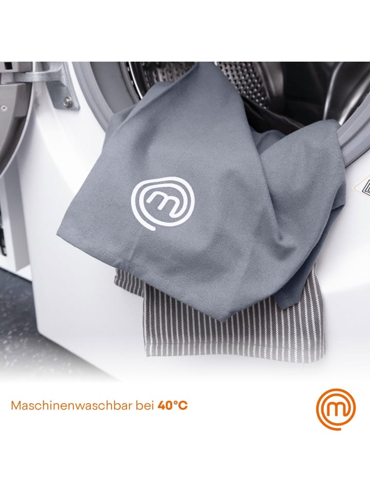 MasterChef 3 tlg. Set 3 teiliges Küchentextilien-Set in Grau günstig kaufen onesize