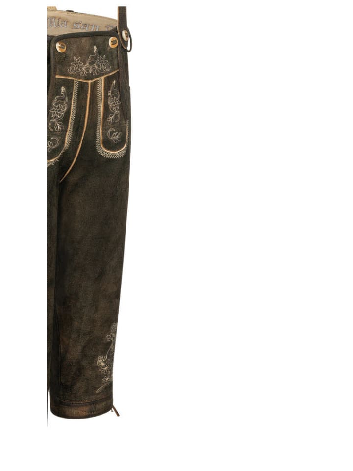 Nübler Lederhose Kniebund Theobald Leo in Dunkelbraun günstig kaufen