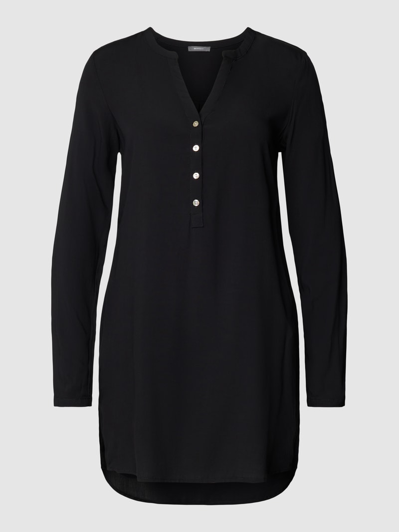 Bluse mit Tunikakragen in black