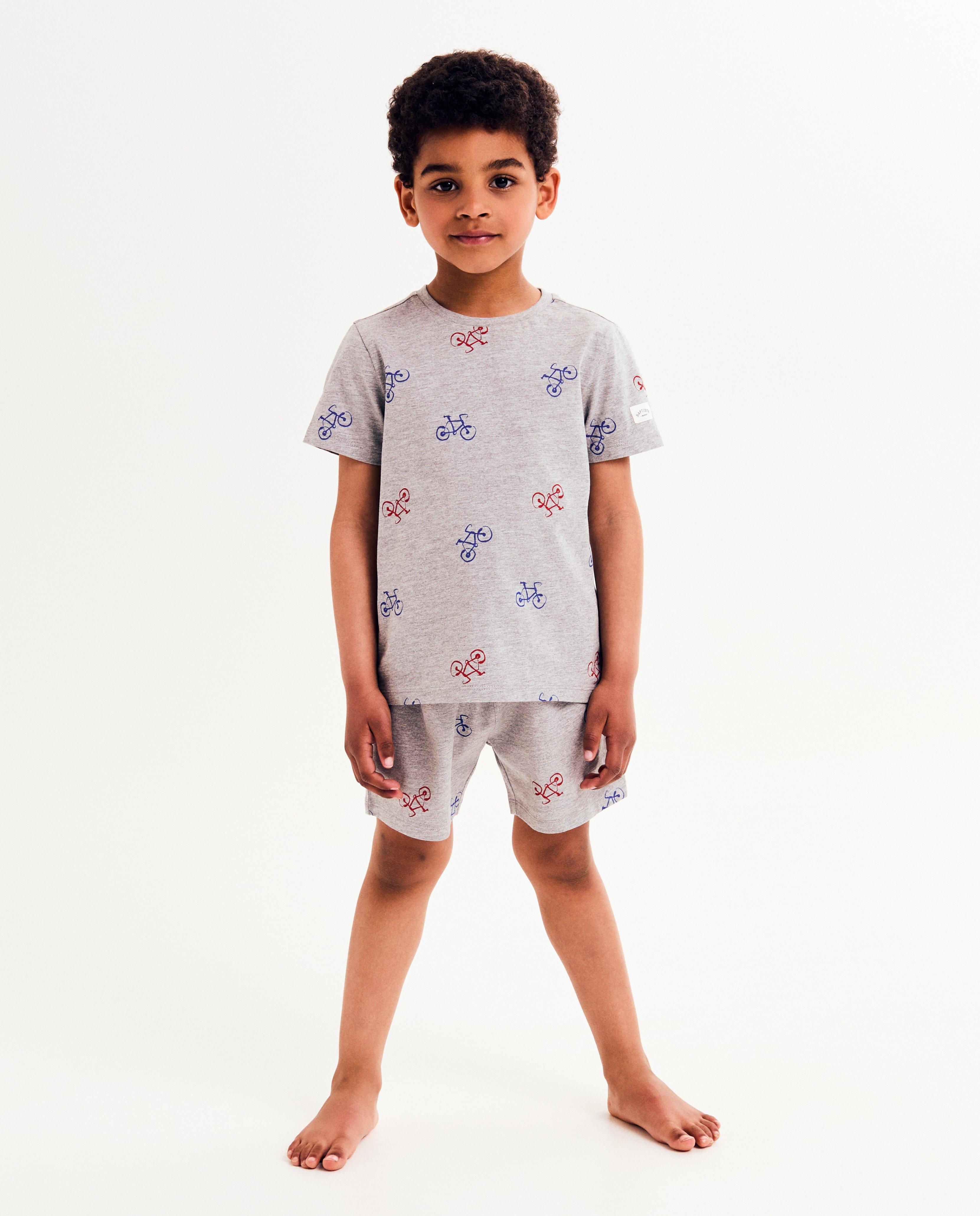 Pijamale Baptiste cu imprimeu de bicicletă de curse, unisex, 98-128 gri