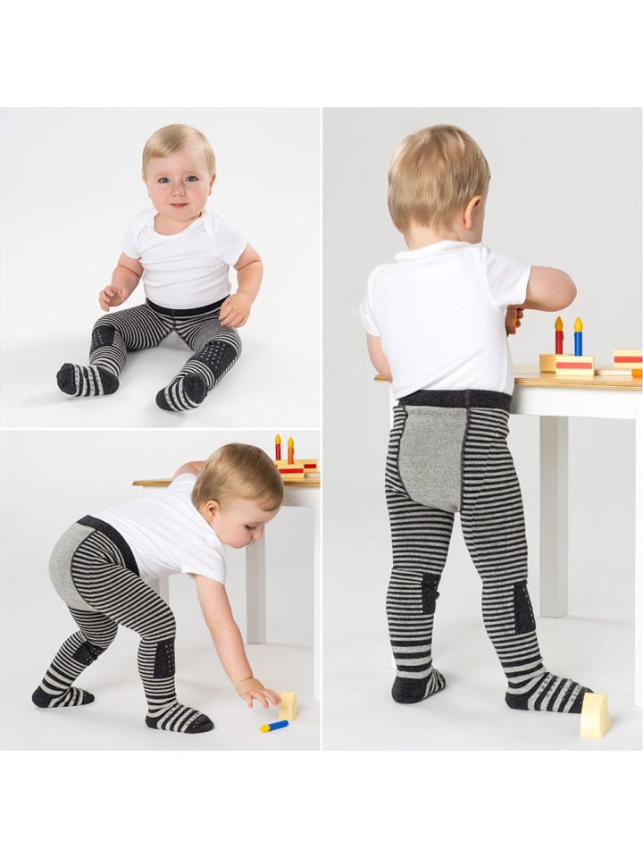 LaLoona Krabbelstrumpfhose - Streifen Grau - in grau,schwarz günstig kaufen