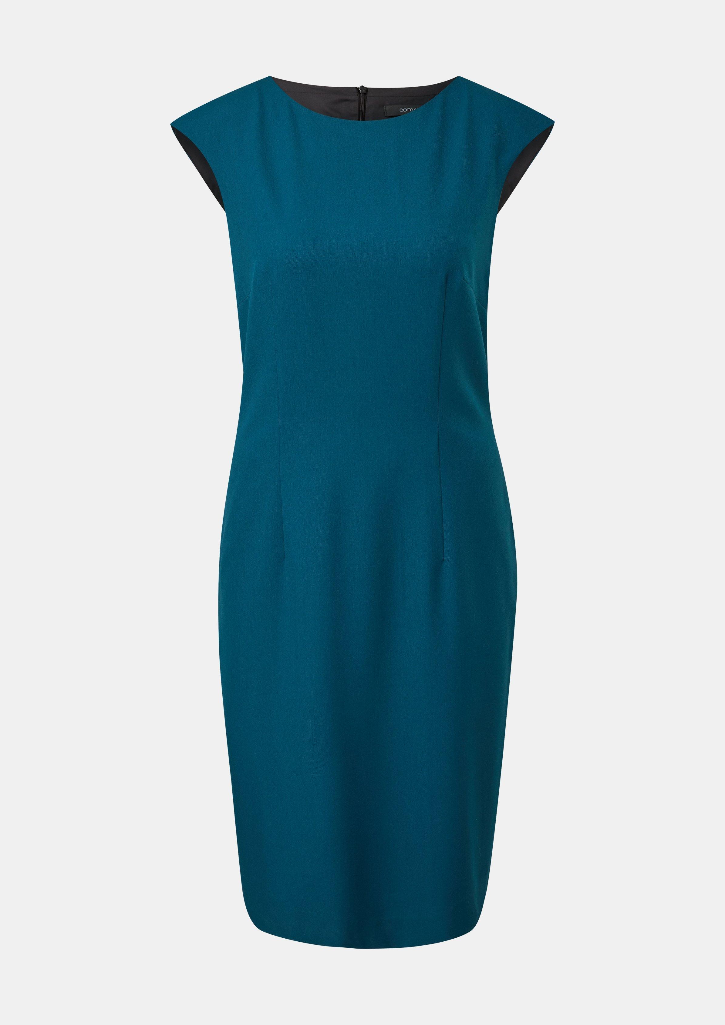 Twill-Kleid aus Viskosemix - petrol