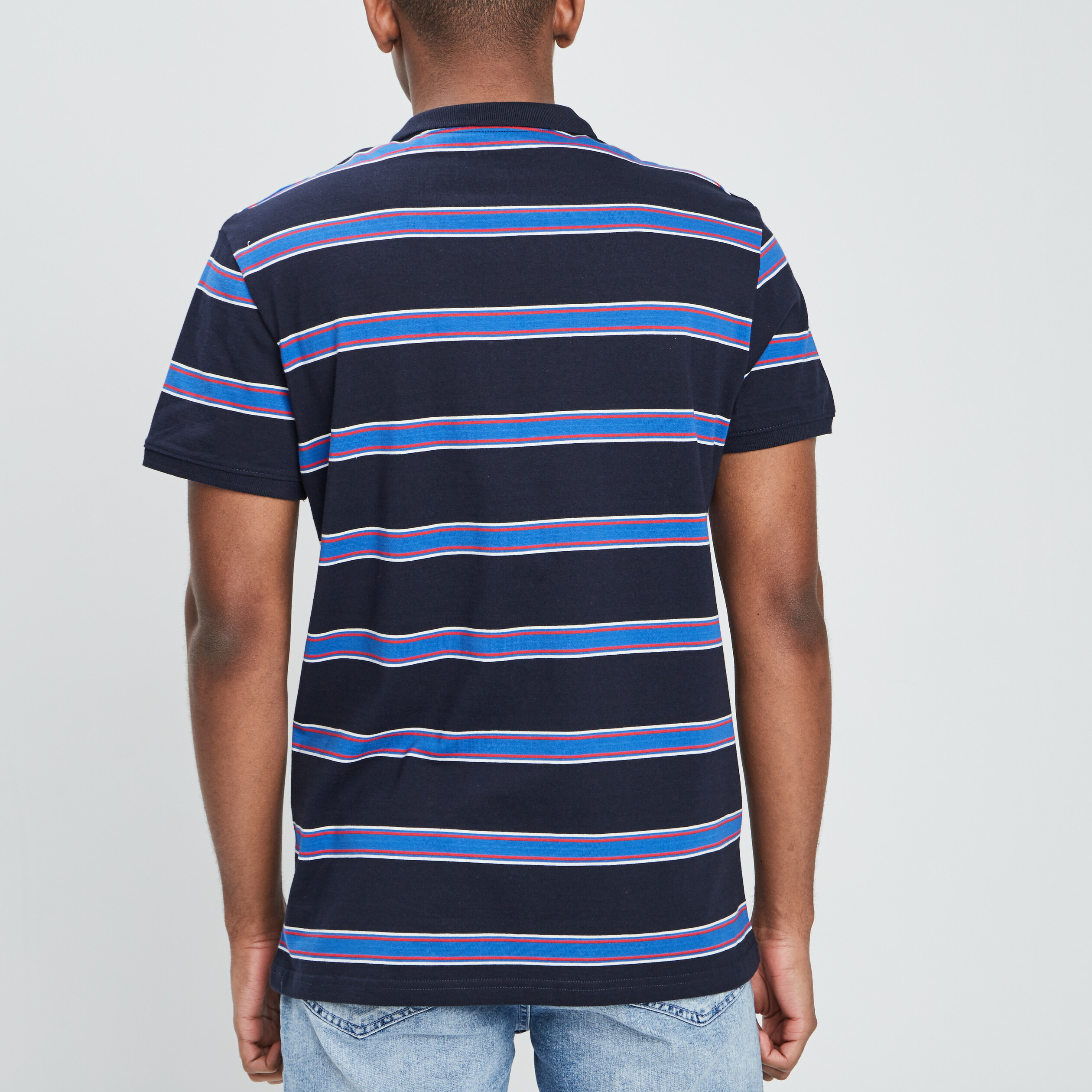 Polo droit manches courtes bleu homme | La Halle
