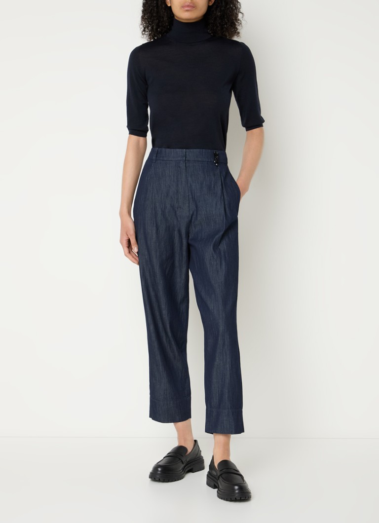 Pantaloni largi cu talie înaltă din chambray de la MaxMara Amour.