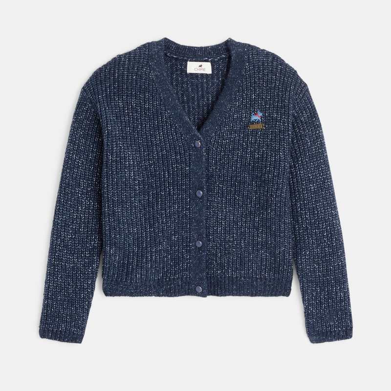 Cardigan bleu en maille fille Chipie