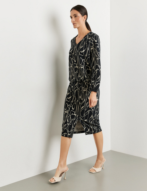 Blusenshirt aus Jacquard mit elastischem Tunnelband