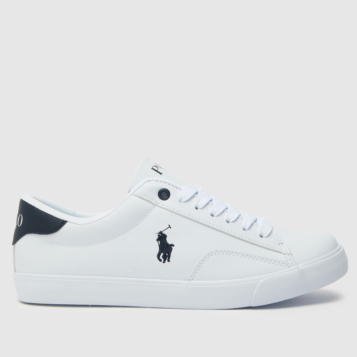 Polo Ralph Lauren vita & marinblå Theron v pojkar ungdomsskor