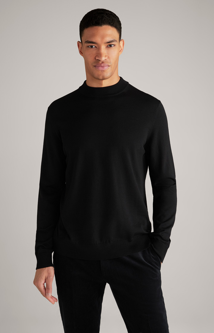 Merinowoll-Pullover Davide in Schwarz