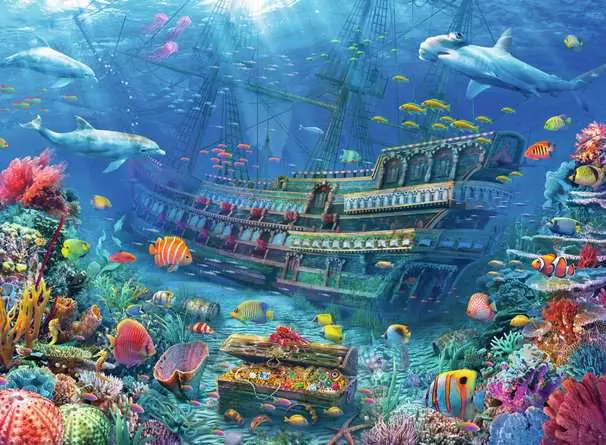 Kinderpuzzle ab 8 Jahren - Versunkenes Schiff - 200 Teile