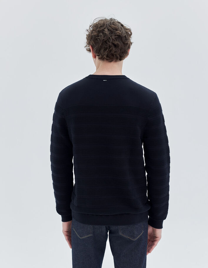 Sweat marine tricot à rayures Ottoman Homme