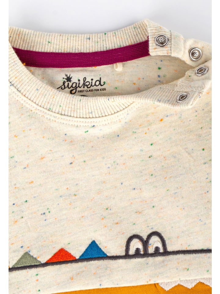 Sigikid Langarmshirt Happy Crocodile in ecru bunt meliert/senfgelb günstig kaufen