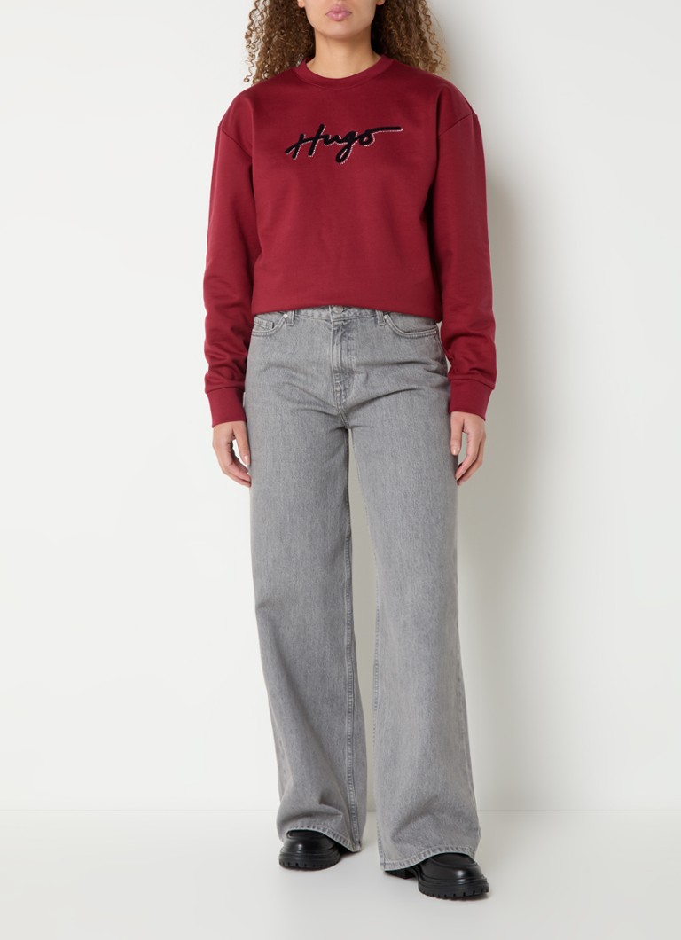 Hanorac HUGO BOSS Easy Crew cu logo imprimat.