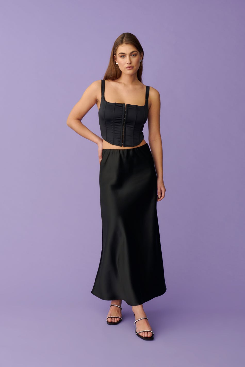 Satin maxi skirt