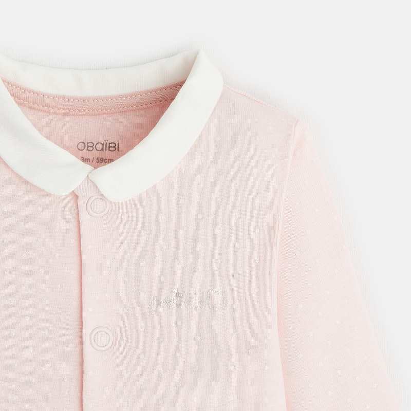 Body manches longues pois rose naissance