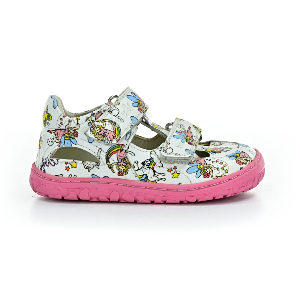 Lurchi Nando Nappa White-Pink Barfußsandalen