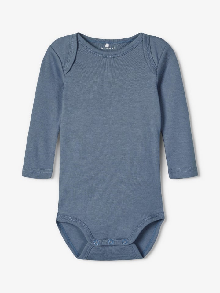 name it 3er Pack Baby langarm Body mit Teddy Motiv in Blau günstig kaufen