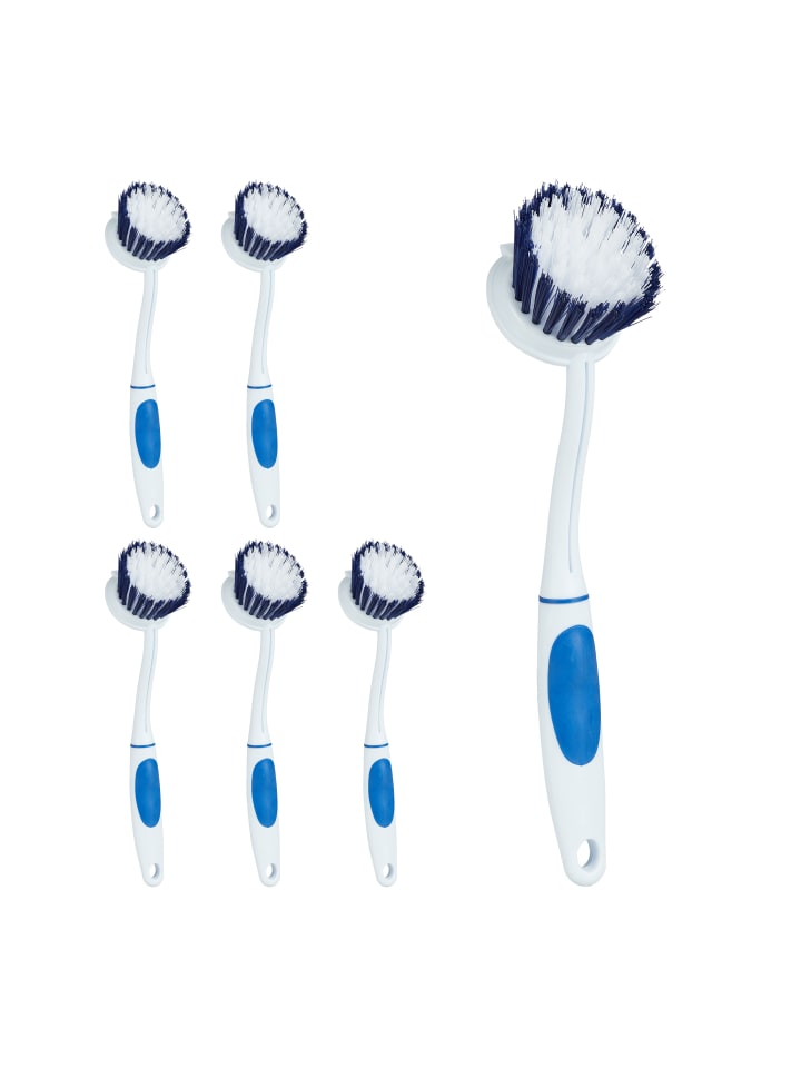 relaxdays 6 x Spülbürste in Weiß/ Blau günstig kaufen onesize