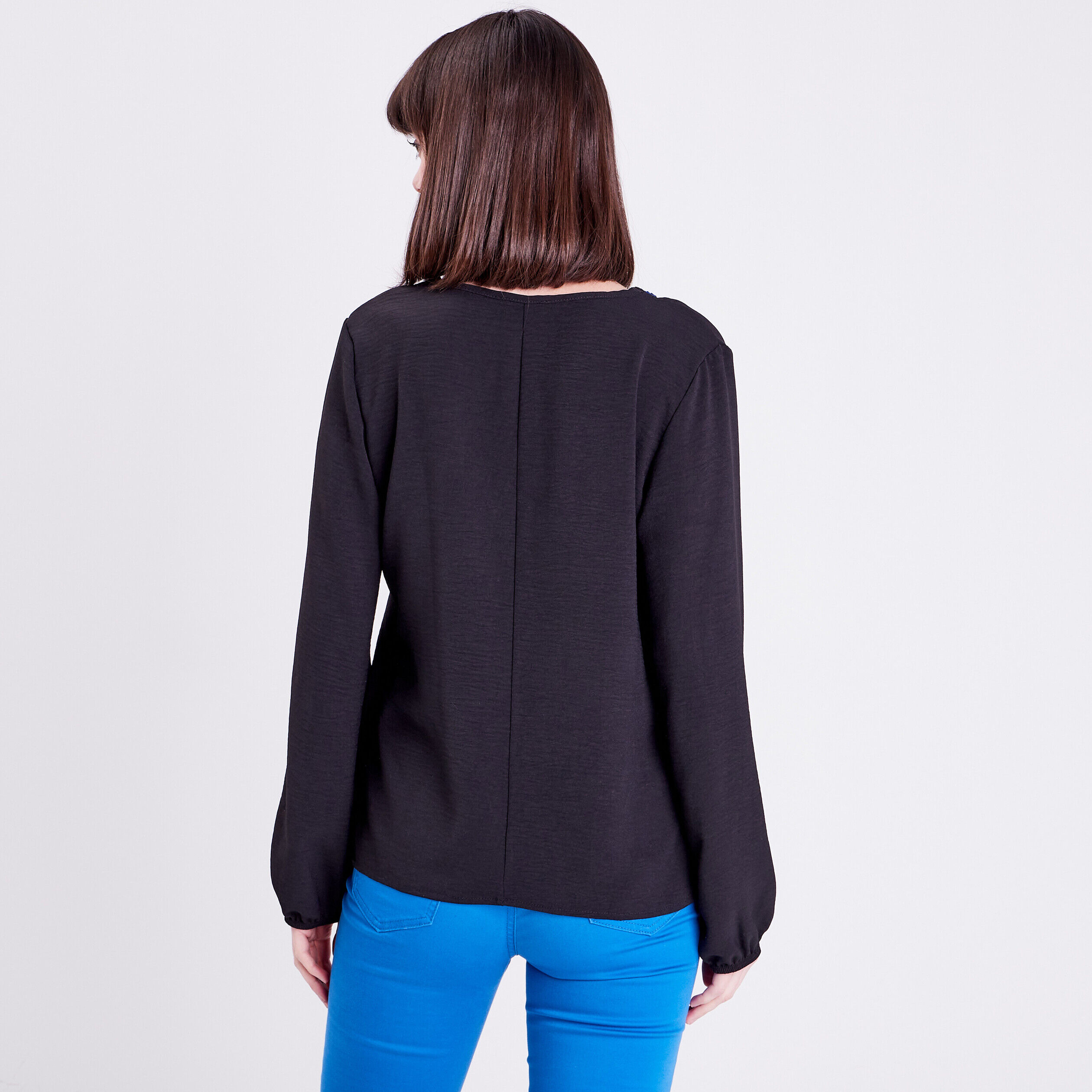 Blouse manches longues noir femme | Cache Cache