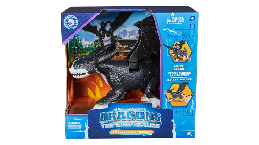 Spin Master - DreamWorks Dragons Fire and Flight, 30,4cm große Donner-Figur