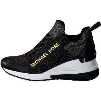 Michael Kors Willis Wedge Trainer in schwarz