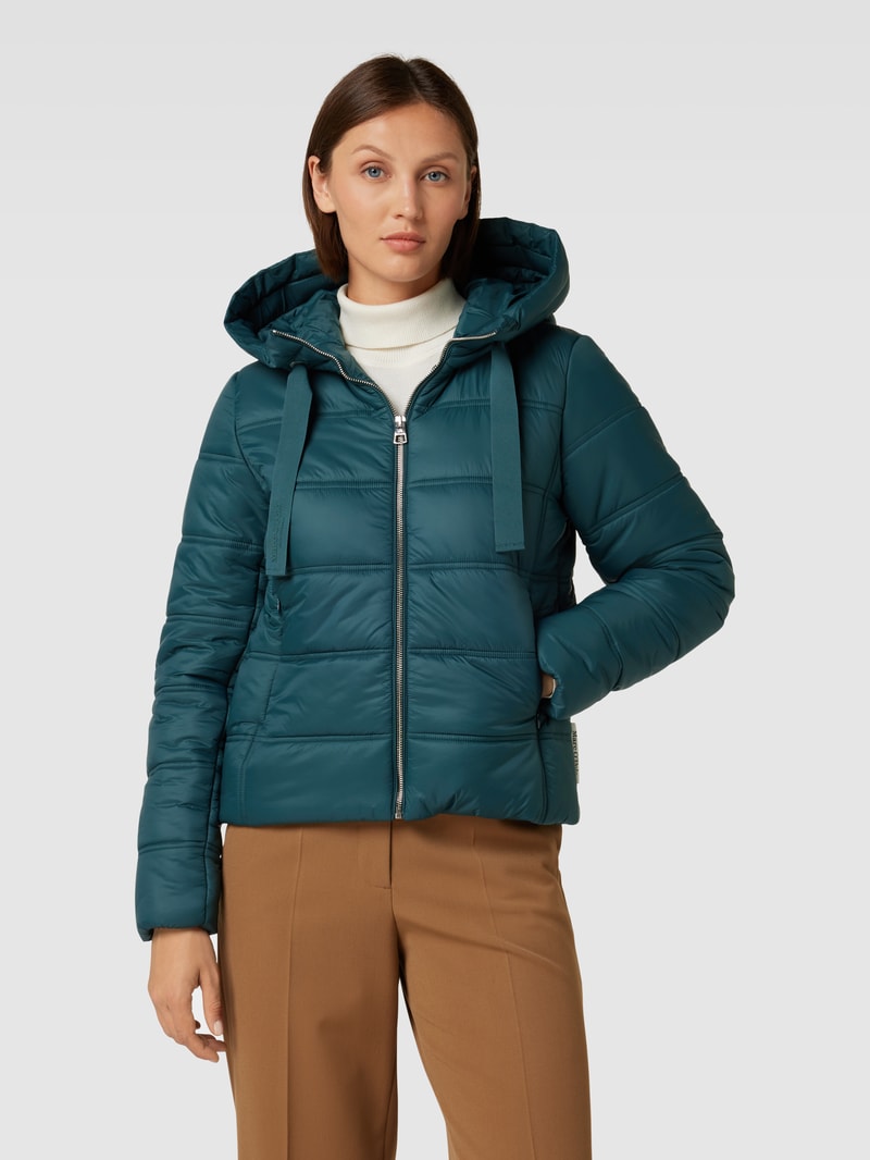 Steppjacke mit Reißverschlusstaschen in petrol
