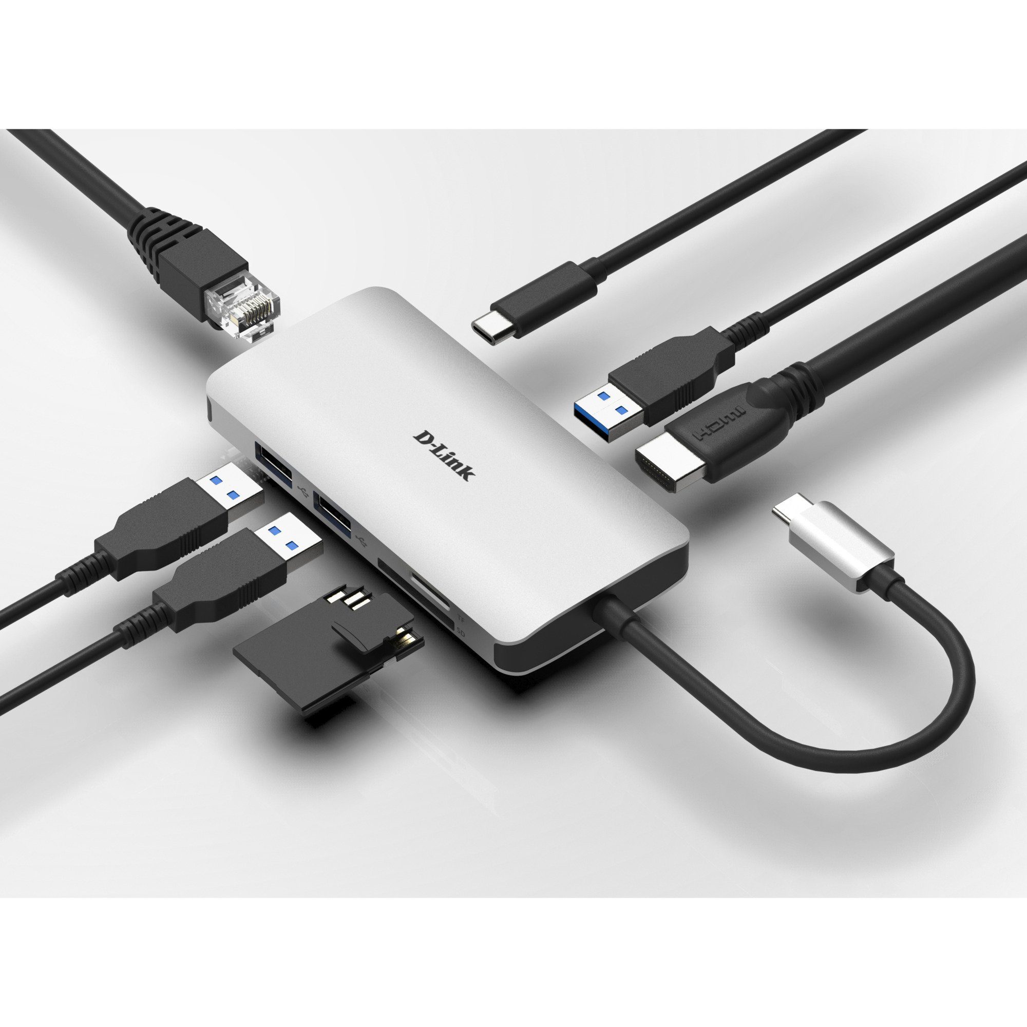 D-Link Laptop-Dockingstation D-Link DUB-M810 8‑In‑1 USB‑C Hub, Dockingstation