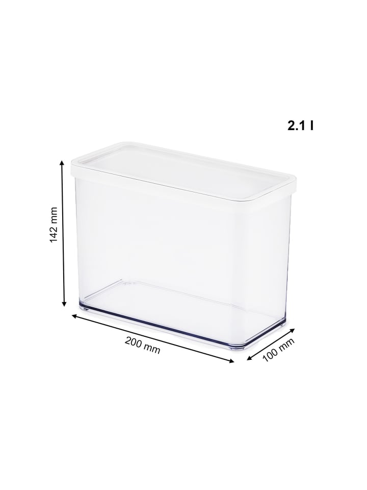 Rotho Loft 5er-Set Vorratsbehälter mit Deckel, Kunststoff  in Transparent / Weiß günstig kaufen onesize