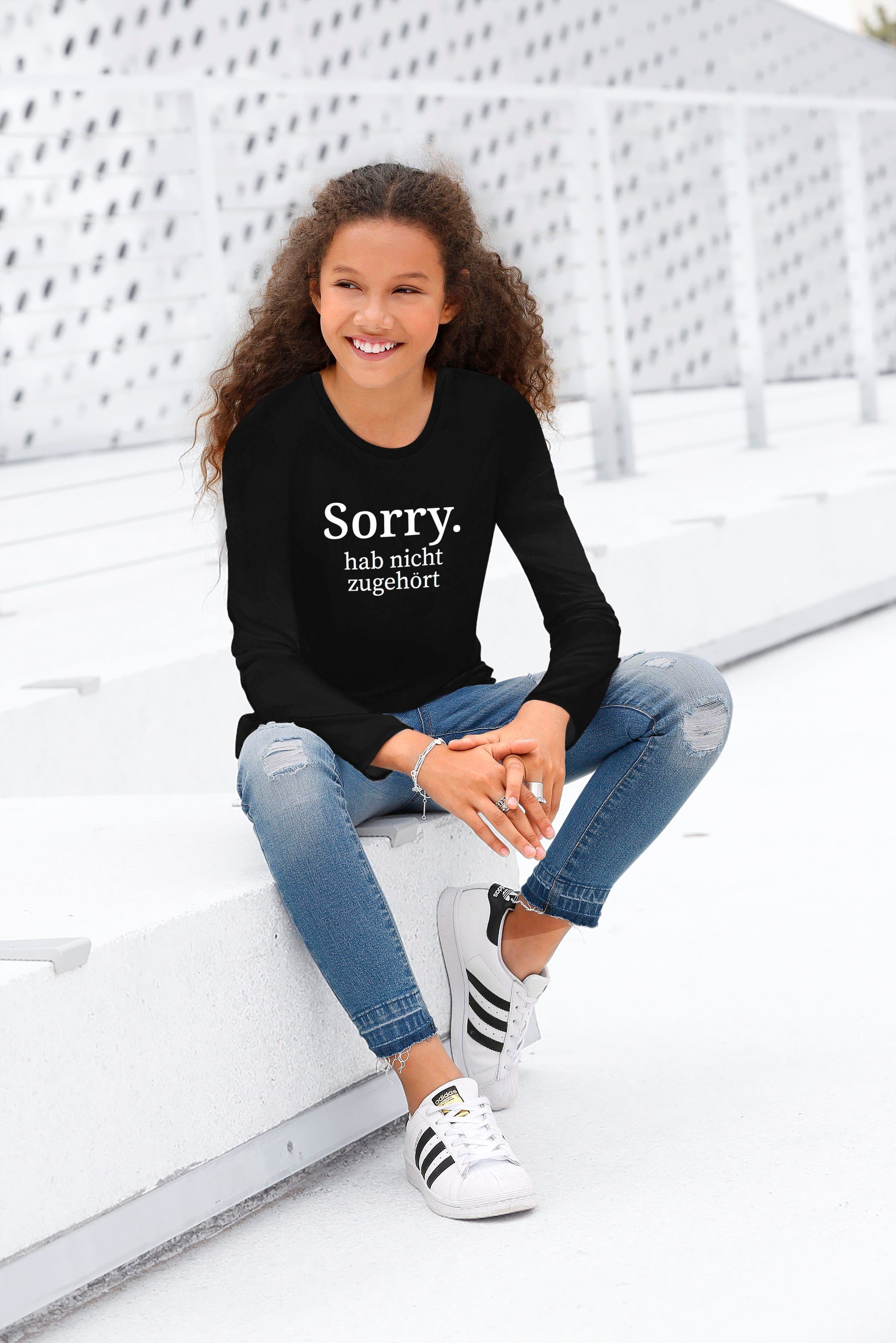KIDSWORLD Langarmshirt Sorry. hab nicht zugehört Druck
