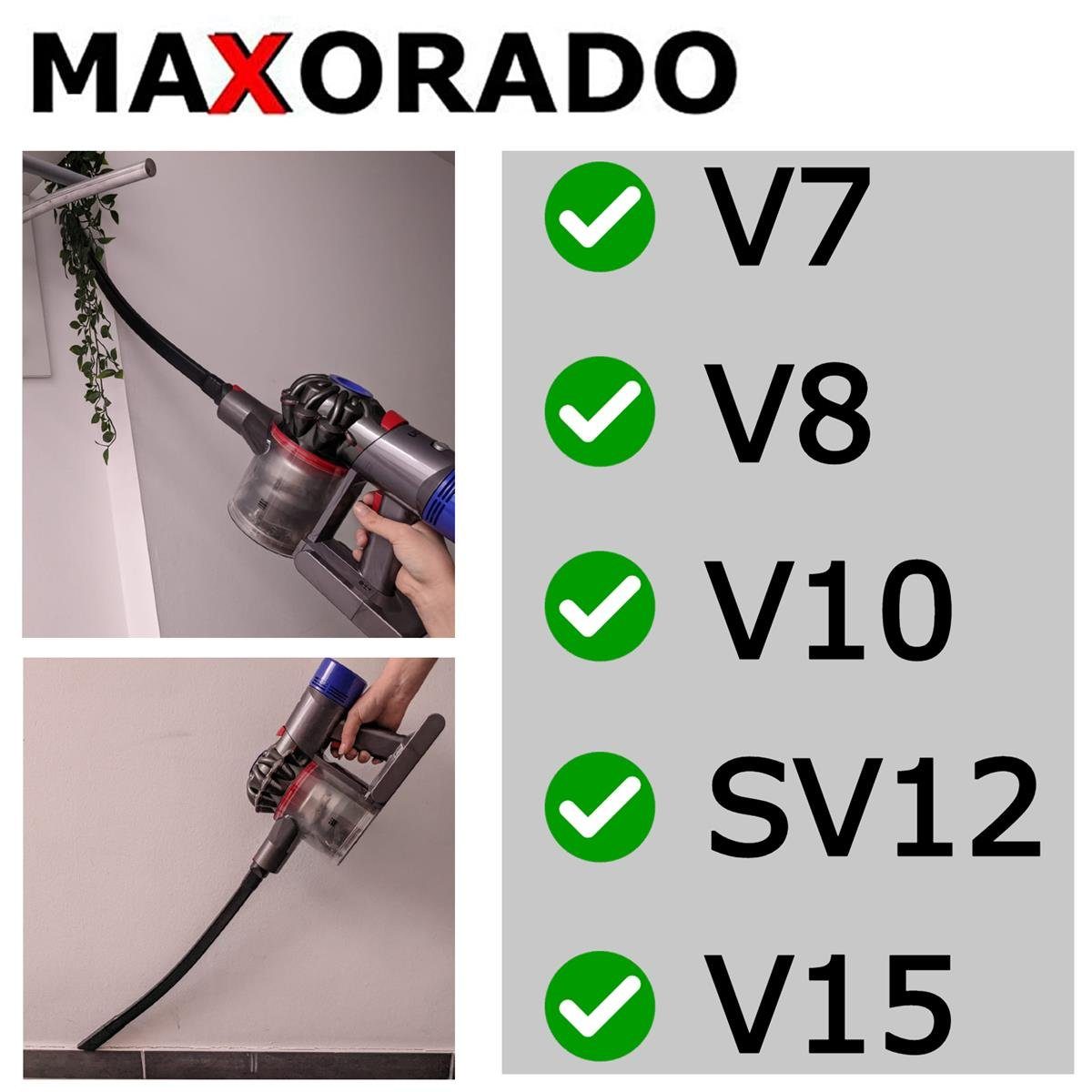 Maxorado lange Fugendüse Sauglanze für Dyson Staubsauger Ersatzteil V7 V10 V15, Zubehör für Dyson V7, V8, V10, V11, V15 Staubsauger, Quick Release Adapter