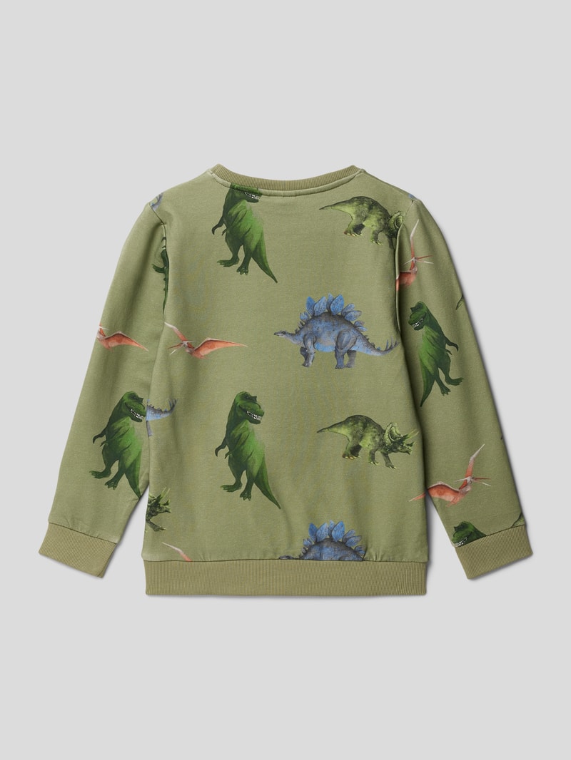 Sweatshirt mit Allover-Muster in petrol