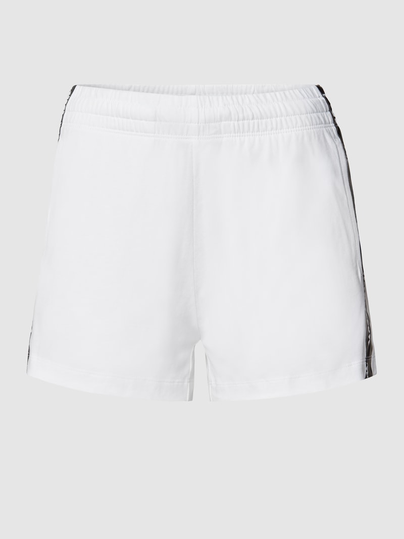 Sweatshorts mit Galonstreifen in weiß