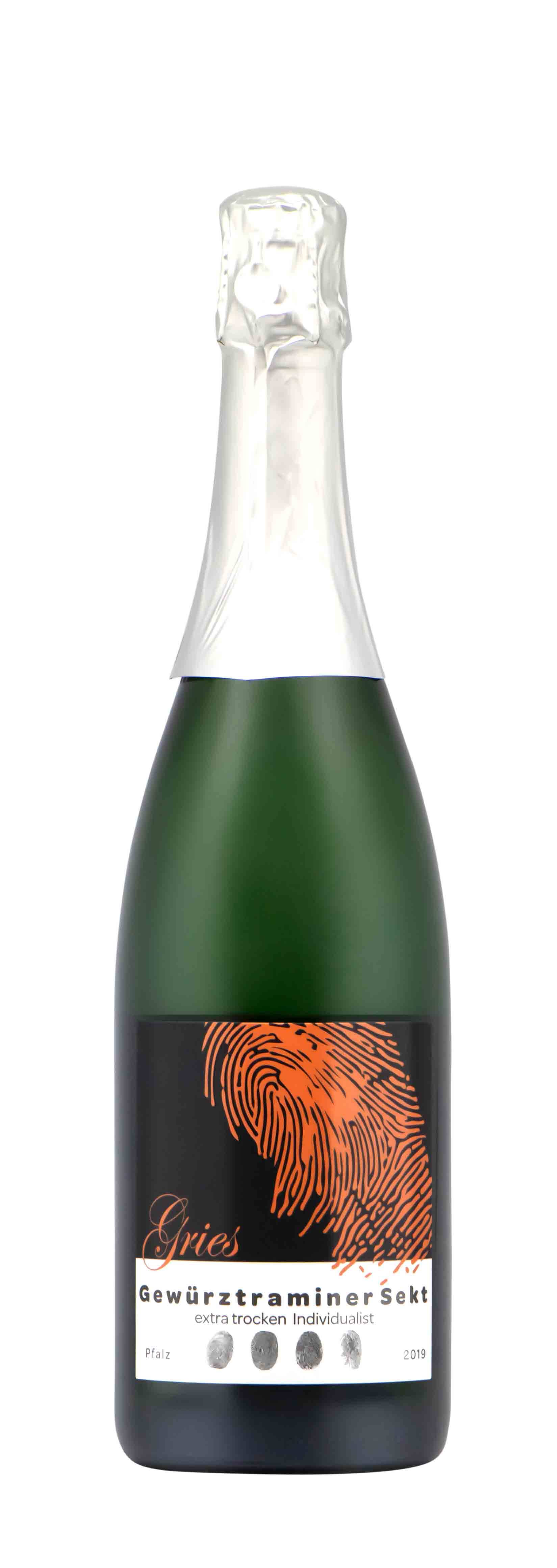 Weingut Gries Gewürztraminer Sekt extra trocken Individualist traditionelle Flaschengärung 2021