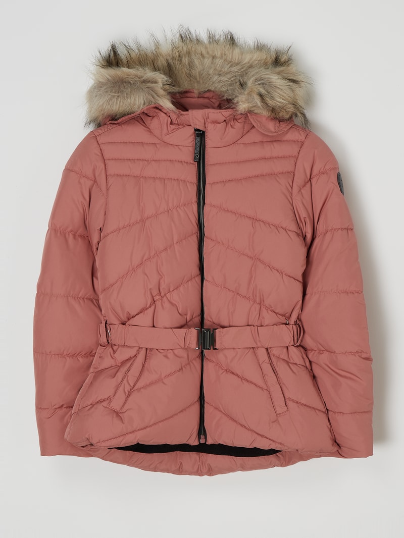 Steppjacke mit Kapuze - wasserabweisend in rosé