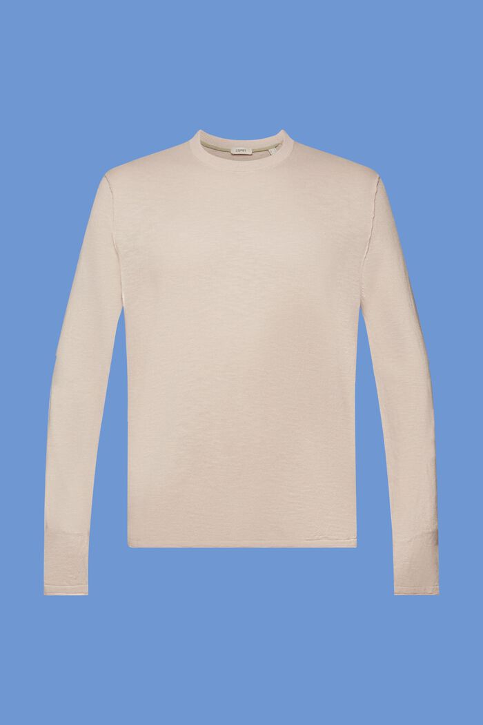 Rundhals Pullover, Baumwoll-Leinenmix