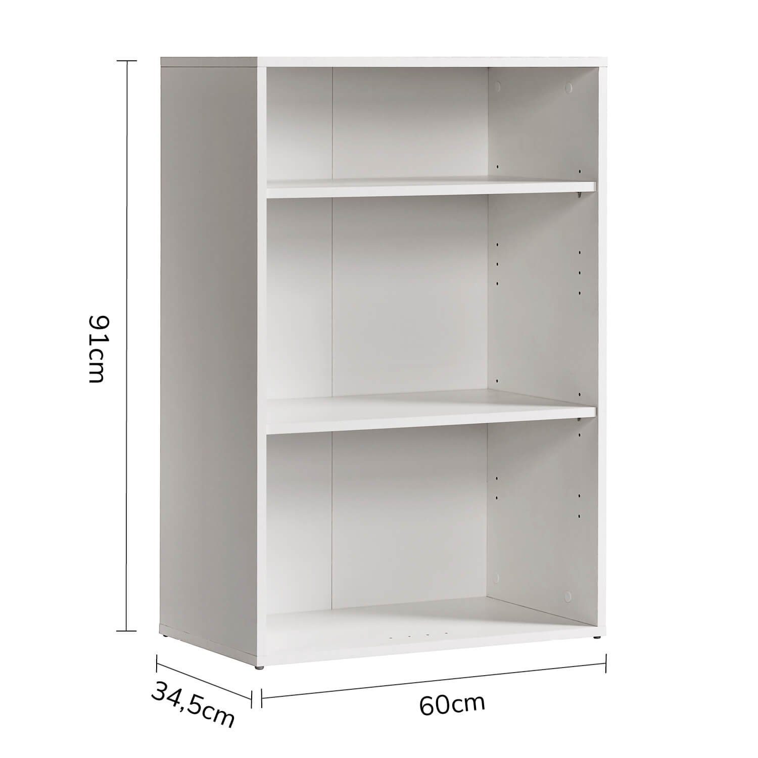 mokebo Bücherregal Der Bücherwurm, 91cm Höhe, Aktenregal, Standregal oder Regal aus Holz in Weiß