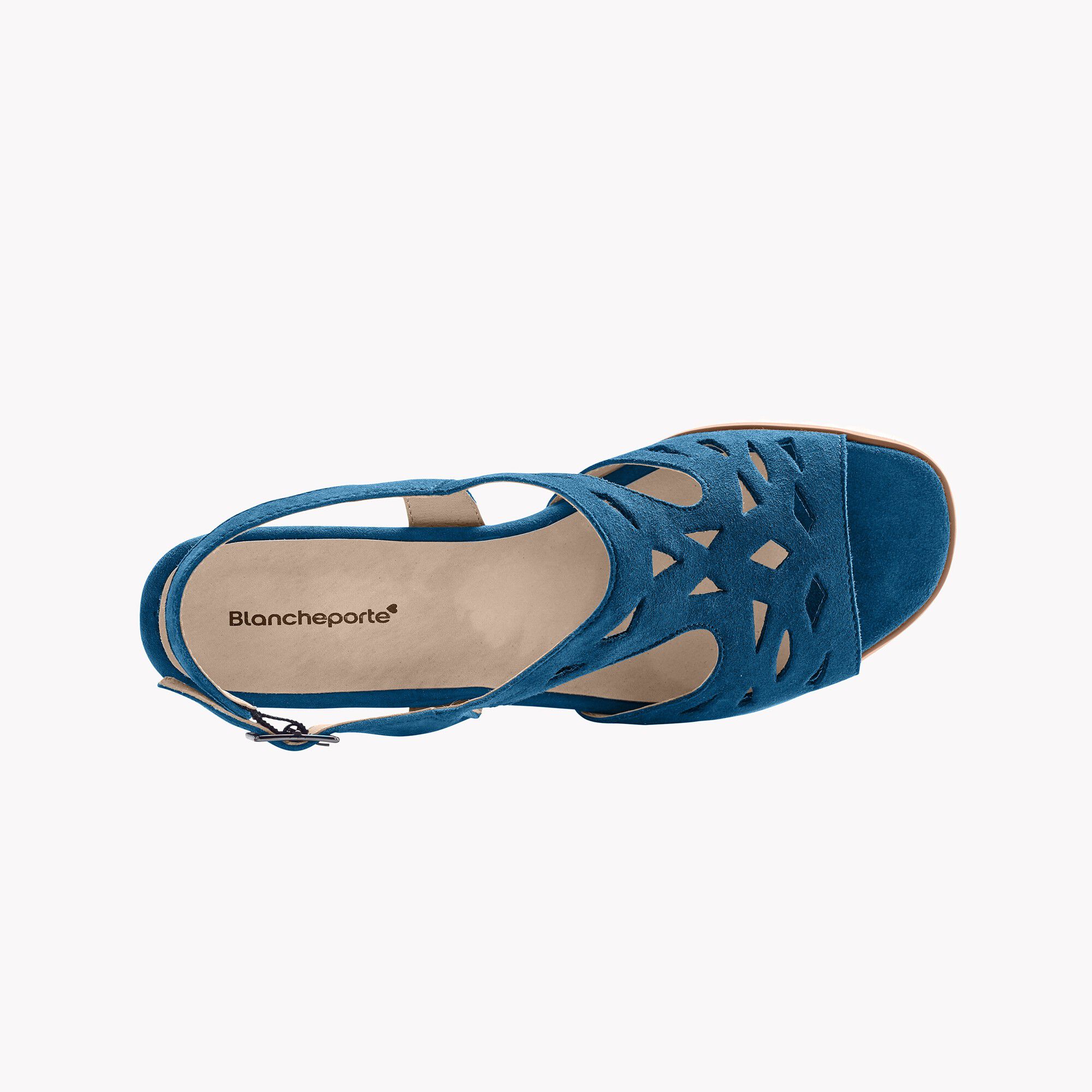 Sandales ajourées en croûte de cuir