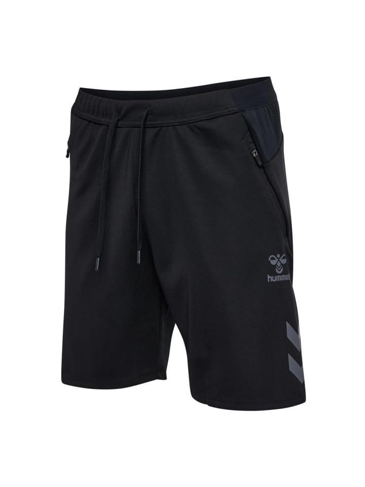 Hummel Sportliche Shorts mit Reißverschlusstaschen in Schwarz günstig kaufen