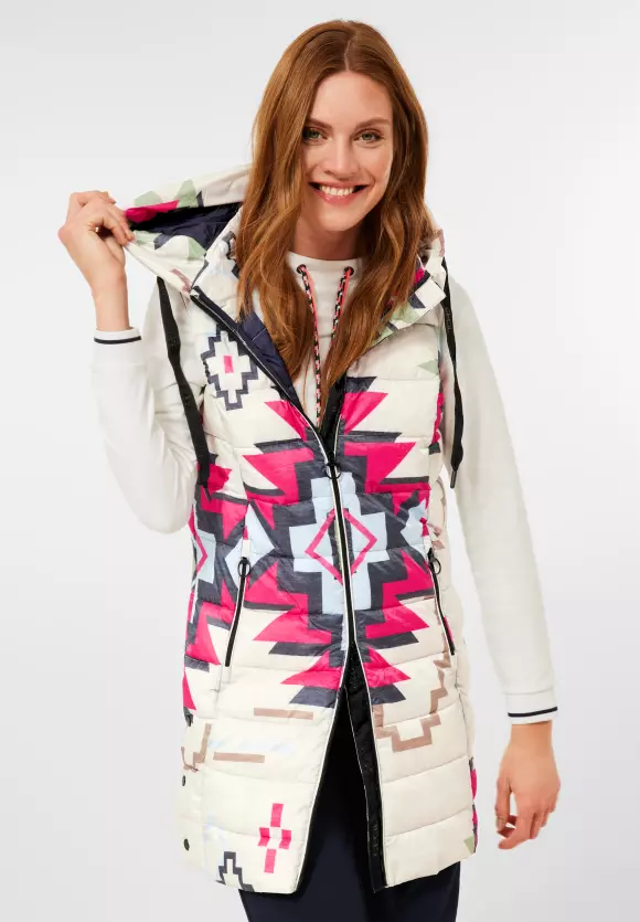 CECIL Longweste mit Ikat Print