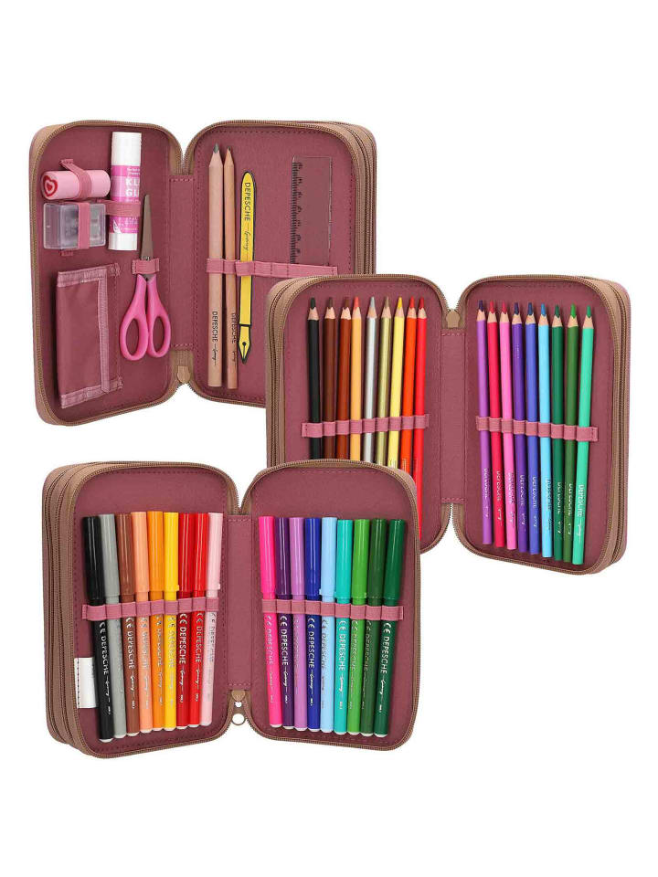 Depesche 3-Fach Federtasche TOPModel 7,5 x 13 x 20 cm in bunt günstig kaufen onesize